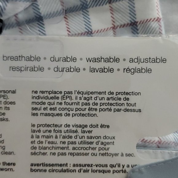 Solid Decorative Face Protector- Adult Dusty Blue wirh adjustable straps - Picture 4 of 6